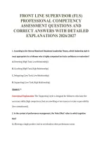 Front Line Supervisor &lpar;Fls&rpar;&NewLine;Professional Competency&NewLine;Assessment Questions And&NewLine;Correct Answers With Detailed&NewLine;Explanations 2026&sol;2027