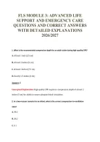 Fls Module 3&colon; Advanced Life&NewLine;Support And Emergency Care&NewLine;Questions And Correct Answers&NewLine;With Detailed Explanations&NewLine;2026&sol;2027