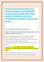 ServSafe Alcohol Responsible Service Compliance Mastery Exam 2026&sol;2027&colon; Complete Practice Guide with Verified Questions&comma; Detailed Answers&comma; and Comprehensive Rationales for Guaranteed Success