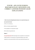 Nur 505 - Advanced Nursing&NewLine;Research Exam 2 Questions And&NewLine;Correct Answers With Detailed&NewLine;Explanations