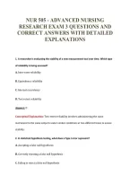 Nur 505 - Advanced Nursing&NewLine;Research Exam 3 Questions And&NewLine;Correct Answers With Detailed&NewLine;Explanations