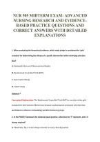 Nur 505 Midterm Exam&colon; Advanced&NewLine;Nursing Research And Evidence-&NewLine;Based Practice Questions And&NewLine;Correct Answers With Detailed&NewLine;Explanations