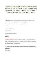 Advanced Nursing Research And&NewLine;Evidence-Based Practice &lpar;Nur 505&rpar;&NewLine;Questions And Correct Answers&NewLine;With Detailed Explanations