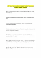 ATI Safety Question with complete solution 2026 Verified Questions with 100 Correct Answers Graded A