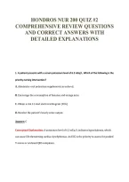 Hondros Nur 200 Quiz &num;2&NewLine;Comprehensive Review Questions&NewLine;And Correct Answers With&NewLine;Detailed Explanations