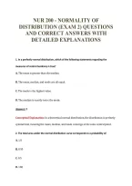Nur 200 - Normality Of&NewLine;Distribution &lpar;Exam 2&rpar; Questions&NewLine;And Correct Answers With&NewLine;Detailed Explanations