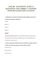 Nur 200 - Maternity &lpar;Part 1&rpar;&NewLine;Questions And Correct Answers&NewLine;With Detailed Explanations