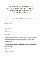 Nur 200 Comprehensive Final&NewLine;Exam Questions And Correct&NewLine;Answers With Detailed&NewLine;Explanations