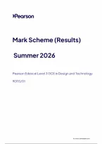 Edexcel A Level Design and Technology Paper 1 Mark Scheme 2026