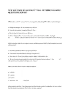 Nur 3028 Final Exam Parenteral Nutrition Sample Questions 2026&sol;2027