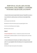 Pepp Final Exam &lpar;Advanced&rpar;&NewLine;Questions And Correct Answers&NewLine;With Detailed Explanations