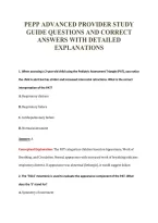 Pepp Advanced Provider Study&NewLine;Guide Questions And Correct&NewLine;Answers With Detailed&NewLine;Explanations