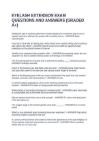 Eyelash Extension Exam Questions And Answers &lpar;Graded A&plus;&rpar;