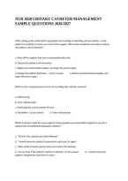 Nur 3028 Urinary Catheter Management Sample Questions 2026&sol;2027