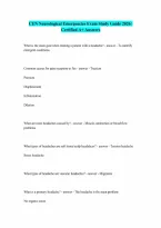 CEN Neurological Emergencies Question and answers 2026 verified to pass 100 Correct Answers Verified A Graded