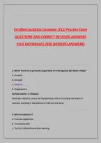 Certified Lactation Counselor &lpar;Clc&rpar; Practice Exam &NewLine;Questions And Correct Detailed Answers &NewLine;Plus Rationales 2026 &lpar;Verified Answers&rpar;