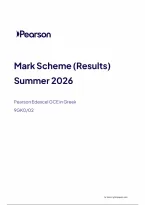 Edexcel A Level Greek Paper 2 Mark Scheme 2026