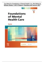 Test Bank for Foundations of Mental Health Care&comma; 9th Edition by Brittany Hunter &vert; All 33 Chapters &vert; Questions and Answers
