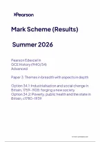 Edexcel A Level History Paper 3&colon; Themes in breadth with aspects in depth Option 34&period;1&colon; Industrialisation and social change in Britain&comma; 1759-1928&colon; forging a new society Option 34&period;2&colon; Poverty&comma; public health and the state in Britain&comma; c1780-1939 Mark Scheme 202