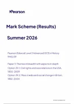 Edexcel A Level History Paper 3&colon; Themes in breadth with aspects in depth Option 39&period;1&colon; Civil rights and race relations in the USA&comma; 1850-2009 Option 39&period;2&colon; Mass media and social change in Britain&comma; 1882-2004 Mark Scheme 2026