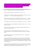 HCD 303 Exam &lpar;Healthcare Organization & Management Health&rpar; Questions with Detailed Answers 2026-2027&period;