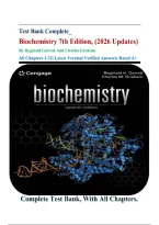 Test Bank for Biochemistry 7th Edition&comma; By Reginald Garrett And Charles Grisham &vert; Latest Update 2026&sol;2027&NewLine;