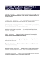 Nur195 Final Exam Questions N Answers Rated A&plus; 2026&sol;2027