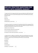 Nur 419- Practice Questions For Exam 3 With Answers 2026&sol;2027 