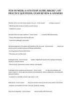 Nur 195 Week 11 Ati Study Guide 2026&sol;2027 &vert; Ati Practice Questions&comma; Exam Review & Answers