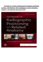 Test Bank for Textbook of Radiographic Positioning and Related Anatomy&comma; 11th Edition by John Lampignano & Leslie E&period; Kendrick &vert; Chapters 1&ndash;20 &vert; Questions and Answers 2027