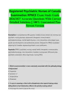 Registered Psychiatric Nurses of Canada &NewLine;Examination RPNCE Exam Study Guide &NewLine;2026&sol;2027 Accurate Questions With Correct &NewLine;Detailed Solutions &vert;&vert; 100&percnt; Guaranteed Pass &NewLine;Newest Version 