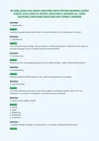 Pn Final Exam 2026 &lpar;Exam&rpar; Questions With Verified Answers &lpar;Latest&NewLine;Update 2026&rpar; Update&excl;&excl; Newest Questions & Answers &lpar;A&plus; Guide&NewLine;Solution&rpar; Studyguide Questions And Correct Answers