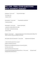 Bio 1108 - Final Exam Questions With Answers 2026&sol;2027