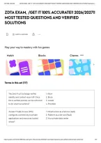 Zdta Exam&comma; &sol;Get It 100&percnt; Accurate&excl;&excl; 2026&sol;2027&excl;&excl; Most Tested Questions And Verified Solutions&NewLine;