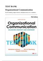 Test Bank &mdash; Organizational Communication&comma; 9th Edition &lpar;Eisenberg&comma; Trethewey&comma; LeGreco&comma; Goodall&comma; 2023&rpar; &vert; All Chapters 1-10 Covered&NewLine;