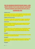 Nsg 533 Advanced Pathophysiology Exam 1&colon; 100&percnt; &NewLine;Expert Verified Study Guide 2026&vert;2027 Questions &NewLine;Detailed Answers And Instructor Note For A&plus; &NewLine;Guaranteed Pass 