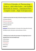 NUR 210&colon; Principles of Pharmacology &vert; &NewLine;Exam 2 &vert; 2027-2028 Galen &vert; 100 Verified &NewLine;Questions & Answers &vert; Guaranteed Pass &vert; &NewLine;Complete Guide &vert; High-Yield Questions 