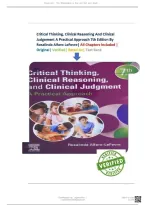 Test Bank Critical Thinking&comma; Clinical Reasoning And Clinical Judgement A Practical Approach 7Th Edition All Chapters Included And Complete Guide&period;&NewLine;