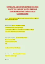 Uptp Exam 3&colon; 100&percnt; Expert Verified Study Guide &NewLine;Real Testing 2026&vert;2027 Questions Detailed &NewLine;Answers And Instructor Note For A&plus; &NewLine;Guaranteed Pass