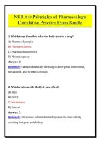 NUR 210 Principles of Pharmacology &NewLine;Cumulative Practice Exam Bundle