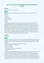 Unit 6 - Personal Cares Studyguide Questions And Correct&NewLine;Answers