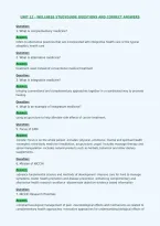 Unit 12 - Wellness Studyguide Questions And Correct Answers
