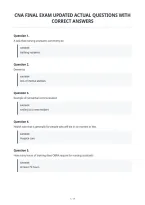 Cna Final Exam Updated Actual Questions With&NewLine;Correct Answers