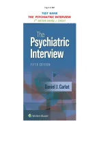 Test Bank&NewLine;The Psychiatric Interview&NewLine;5Th Edition Daniel J&period; Carlat&NewLine;