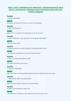 Week 1 Part 2 Pharmacology Principles - Pharmacokinetics&comma; Drug&NewLine;Safety&comma; An Pediatric Considerations Studyguide Questions And&NewLine;Correct Answers
