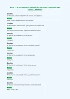Week 2 - Acute Pediatric Abdomen Studyguide Questions And&NewLine;Correct Answers