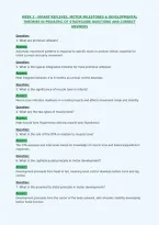 Week 2 - Infant Reflexes&comma; Motor Milestones & Developmental&NewLine;Theories In Pediatric Ot Studyguide Questions And Correct&NewLine;Answers