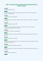 Week 2 - Pediatric Mood Disorders Studyguide Questions And&NewLine;Correct Answers
