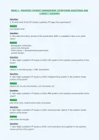 Week 2 - Pediatric Patient Management Studyguide Questions And&NewLine;Correct Answers