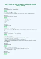 Week 9 - Care Of The Pediatric Patient Studyguide Questions And&NewLine;Correct Answers